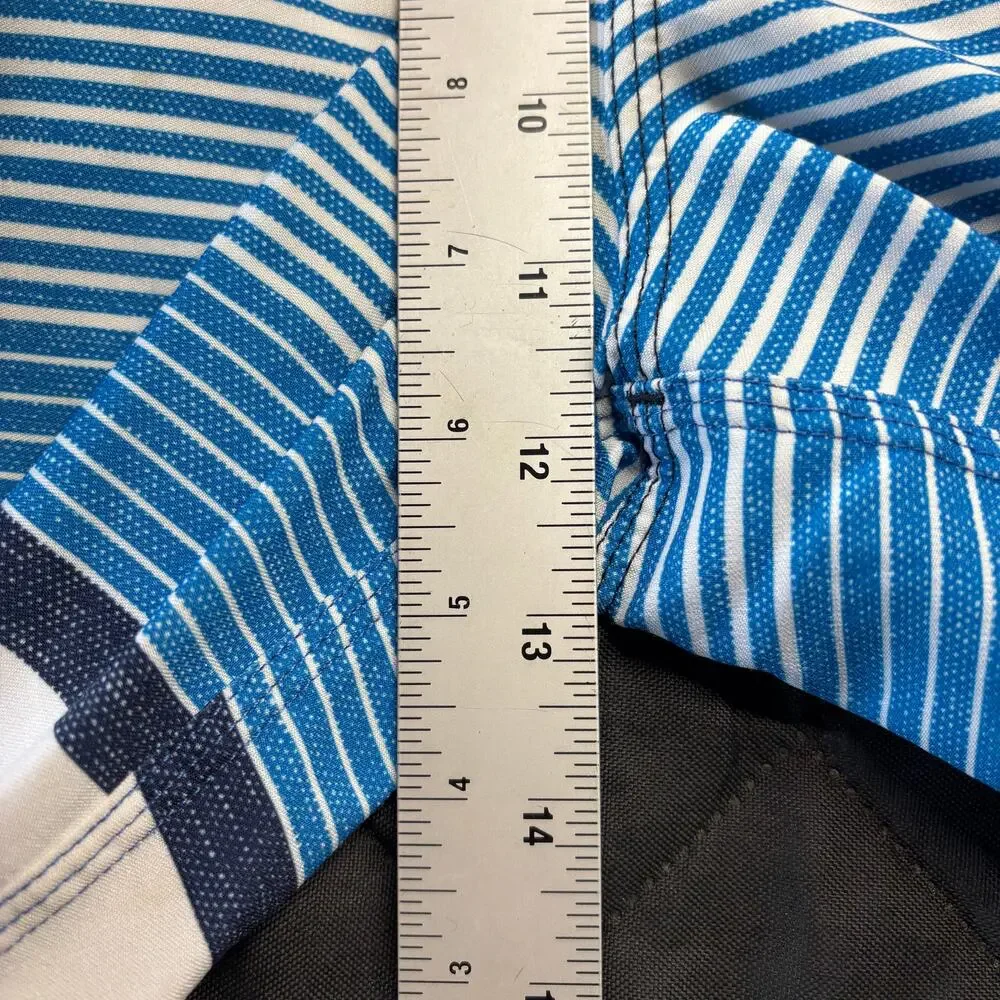 O’Neill Hyperfreak Board Shorts Mens 33 Blue/White Drawstring Stripe Swim Surf